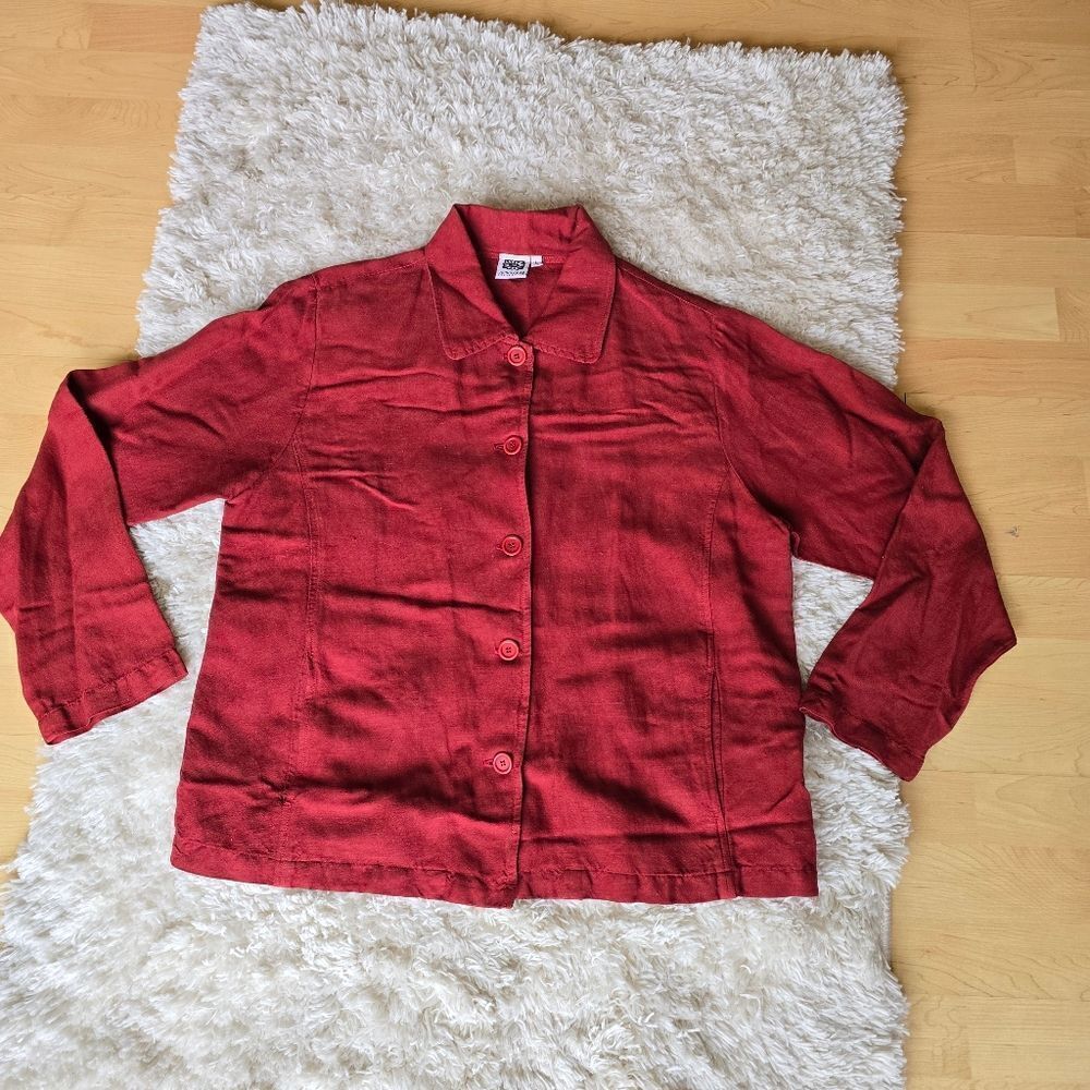 JOHNNY WAS Collection Women's Solid Red Blazer Size Large Jacket Size‎ Large - Picture 3 of 11